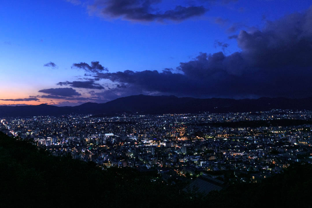 大舞台から撮影した京都の夜景