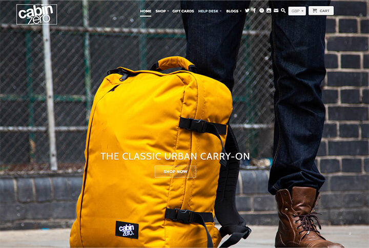 Cabin ZEROのwebサイトのキャプチャー画像