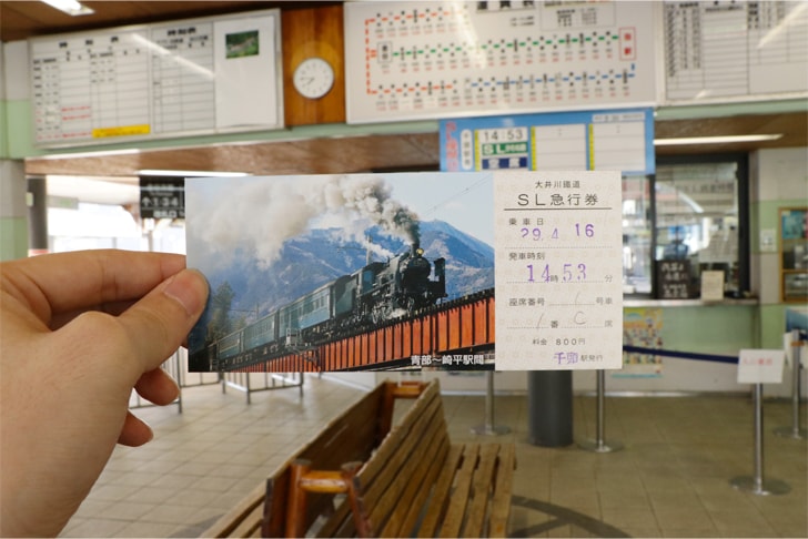 大井川鉄道のSL急行券の写真