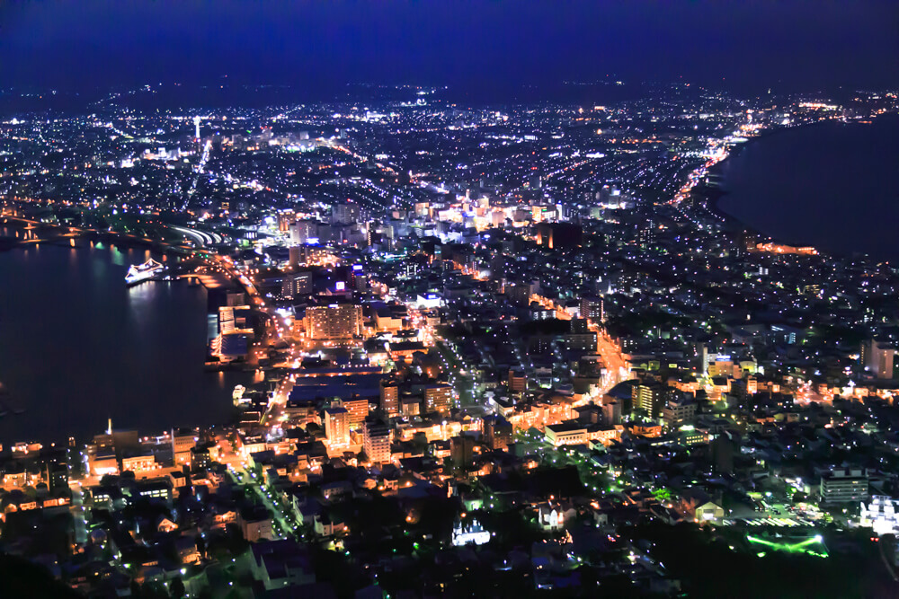 函館山の夜景の写真