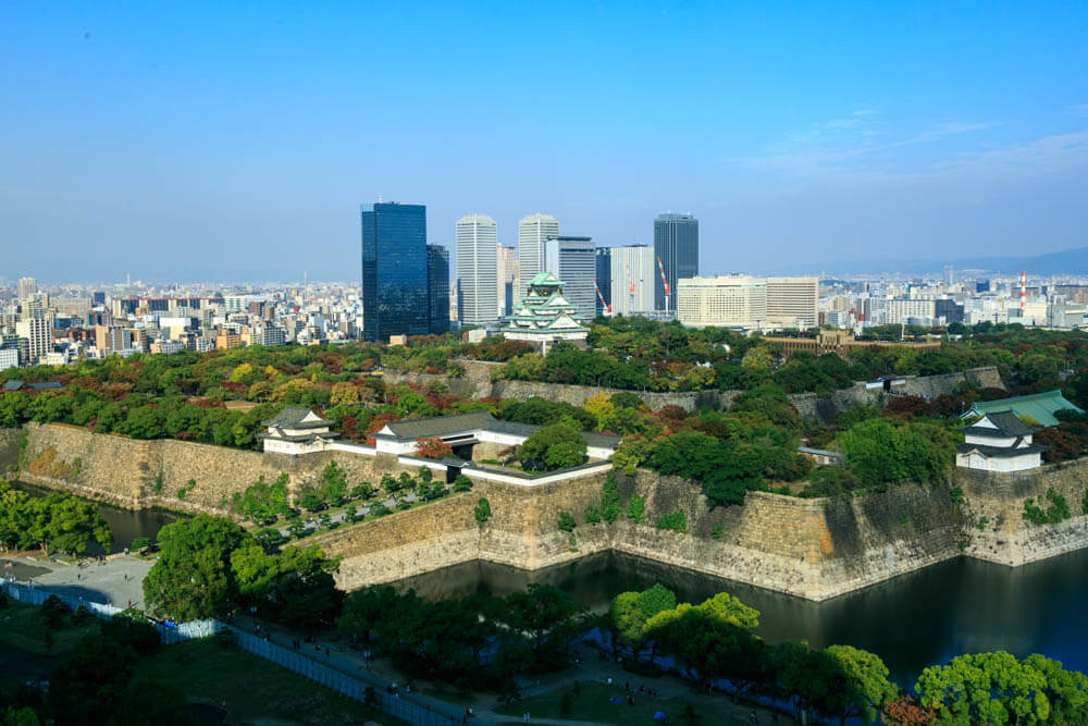大阪歴史博物館から撮影した大阪城