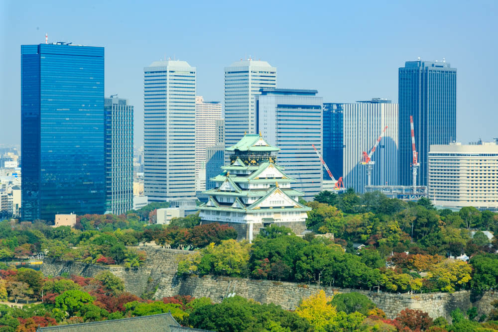 大阪歴史博物館から撮影した大阪城