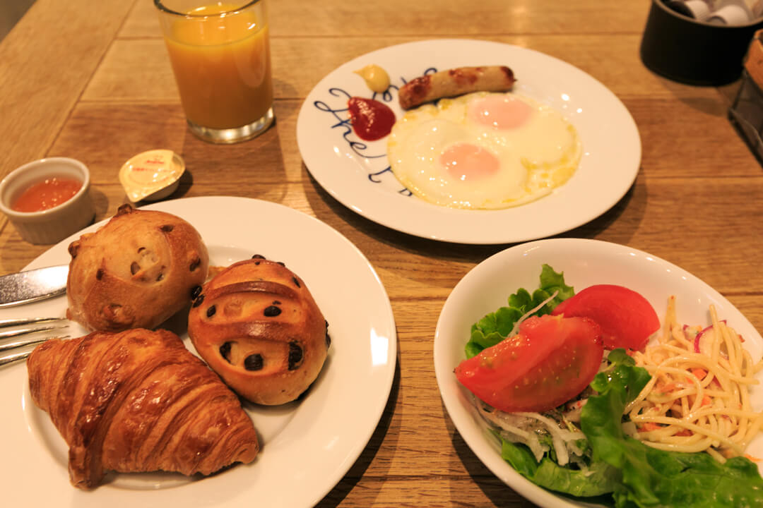 尾道U2での朝食の様子を撮影した写真