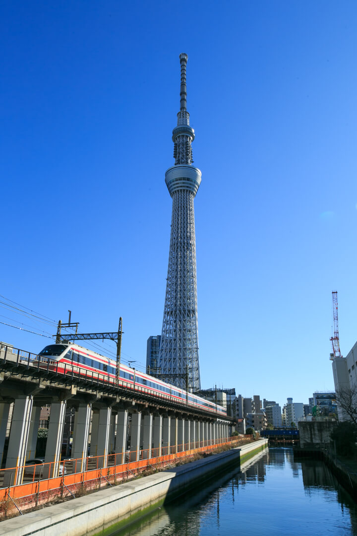 源森橋から撮影した東京スカイツリーの写真