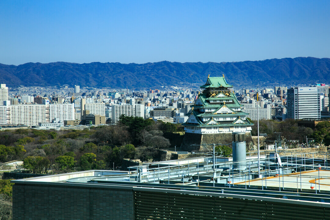 OMMビルスカイガーデンから眺める大阪城