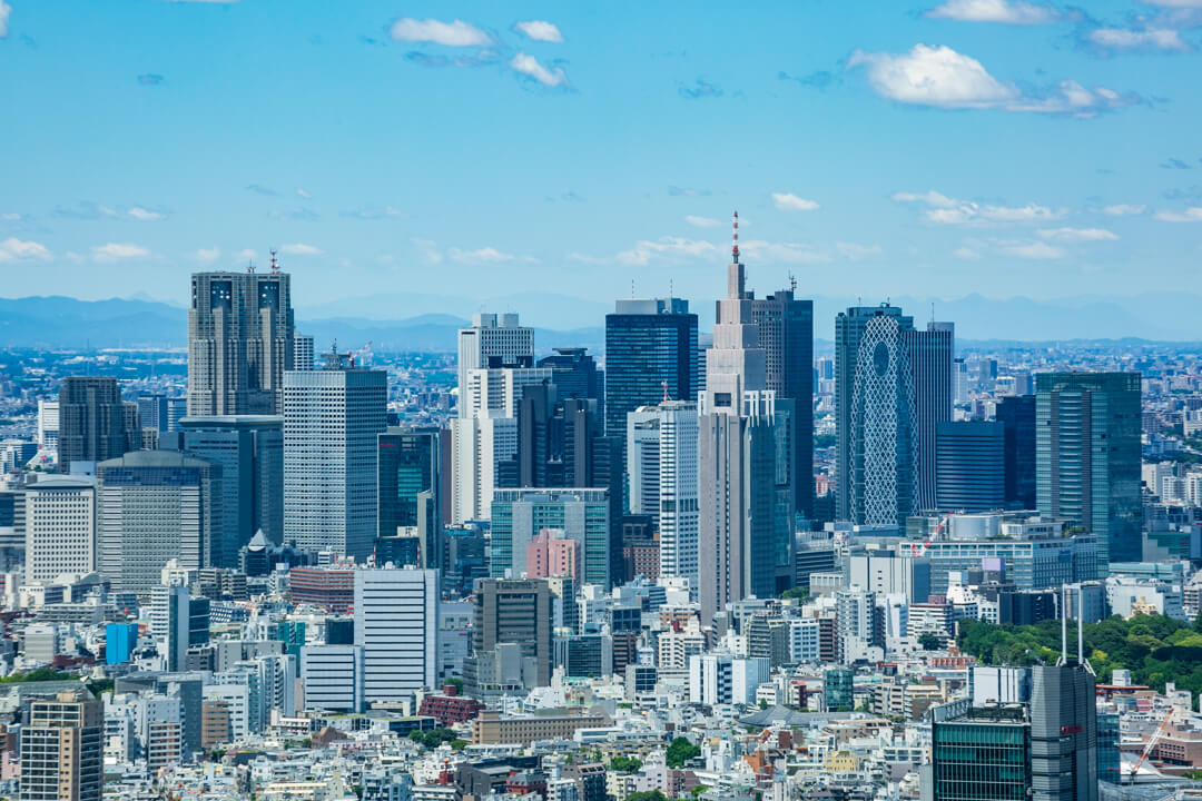 六本木ヒルズ展望台からの眺め・新宿高層ビル群