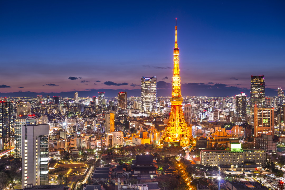 世界貿易センタービルから撮影した東京タワーの夜景