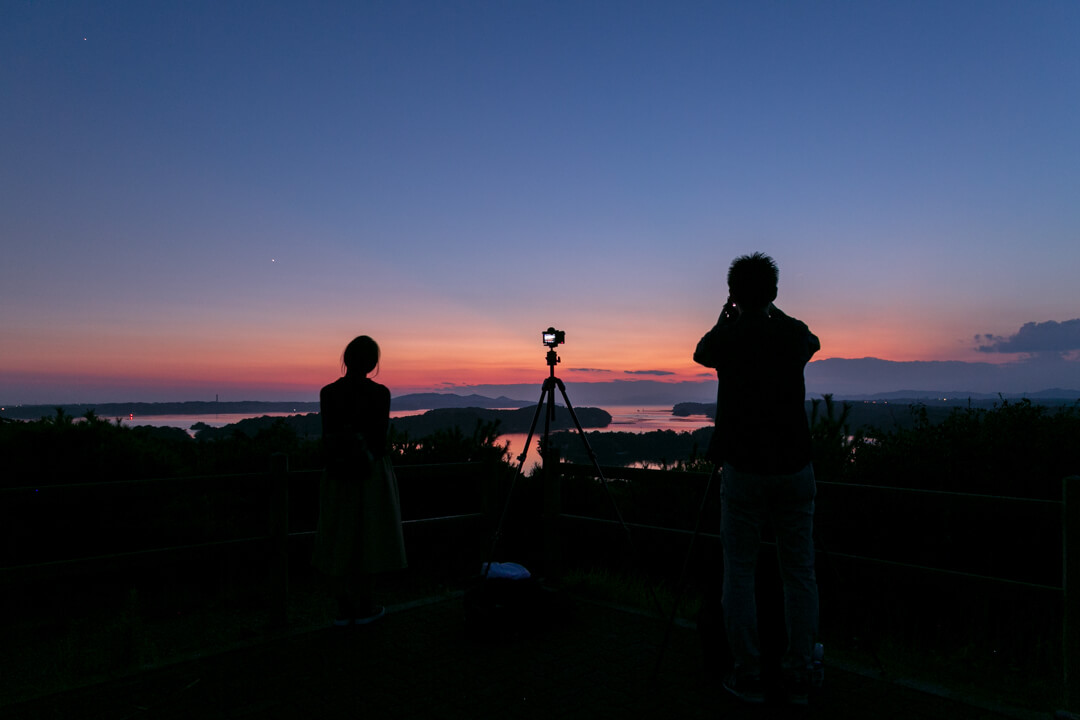 ともやま公園・桐垣展望台から撮ったトワイライトの景色