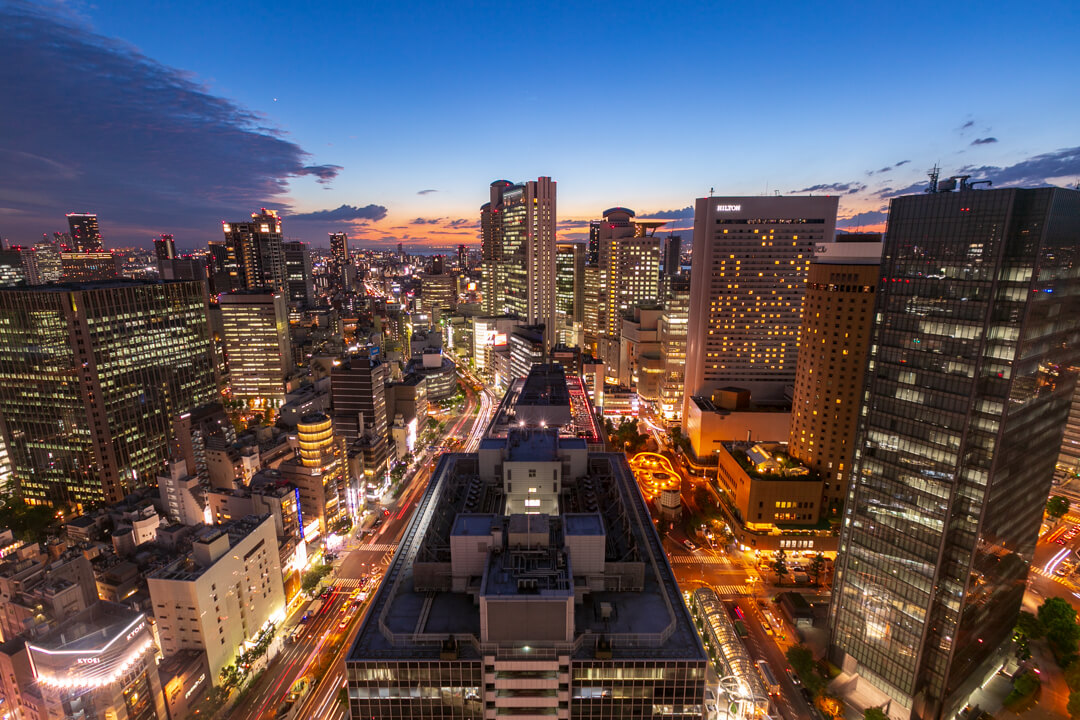 大阪駅前第3ビルから撮影した夜景