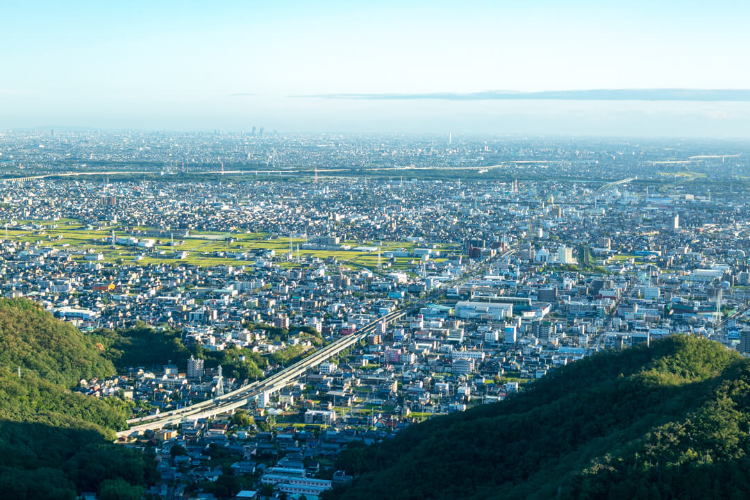 金華山展望台から眺める景色（南側）