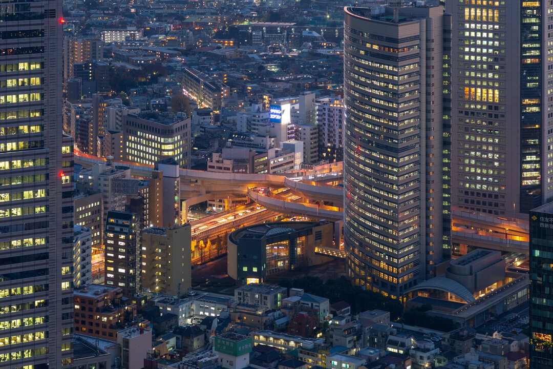 都庁展望台から撮影した夜景の写真