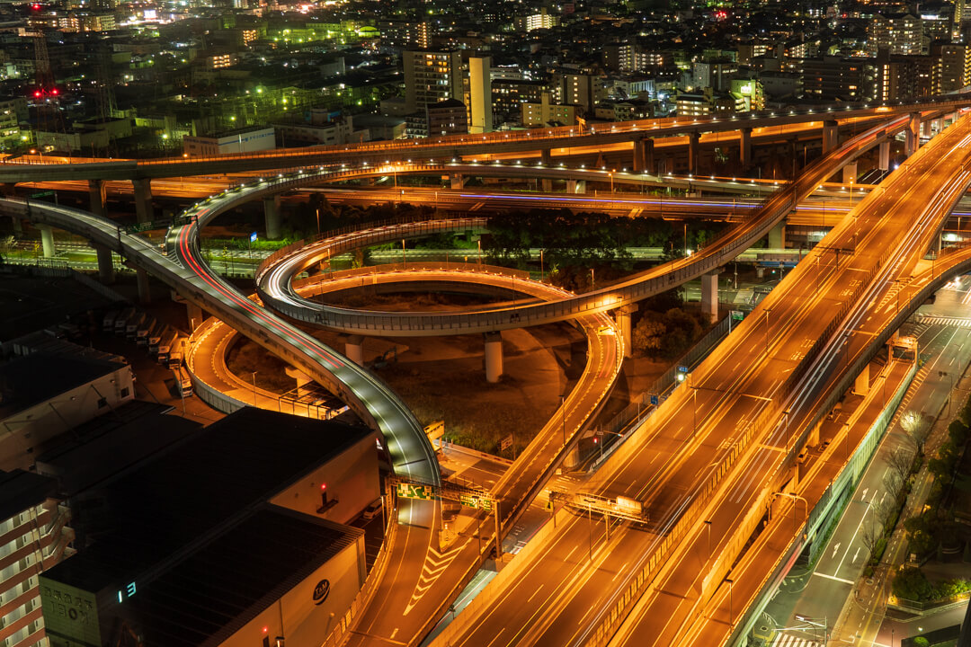 東大阪市役所から撮影した夜景