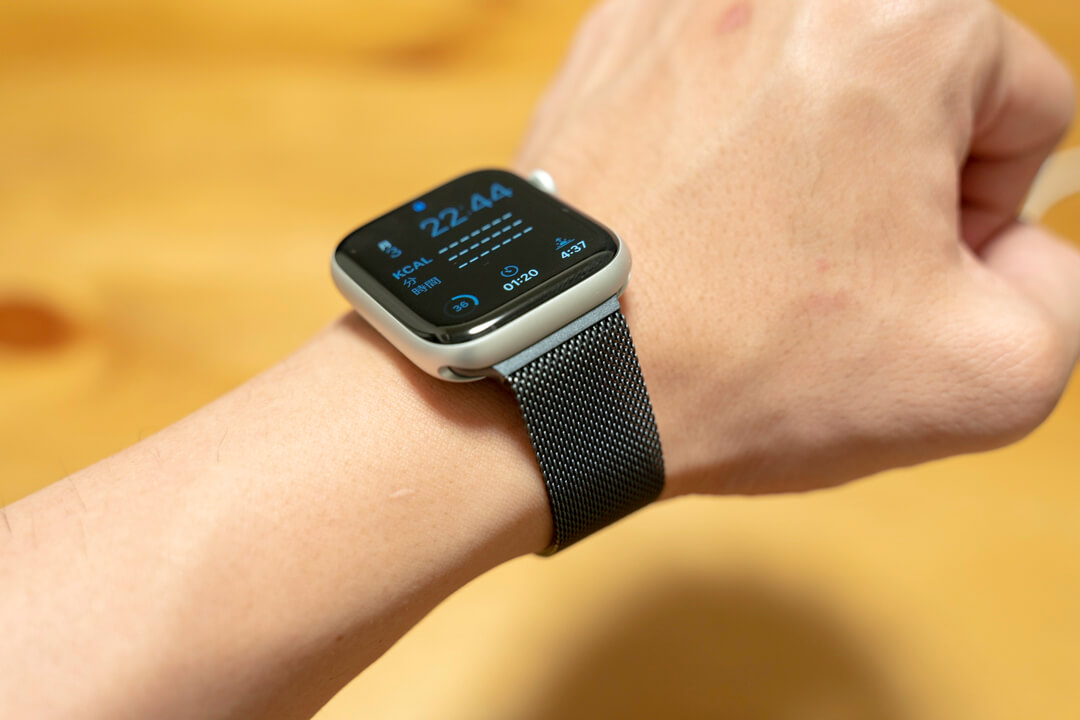 高級感 Apple Watch ミラネーゼループバンド シルバー 45mm対応
