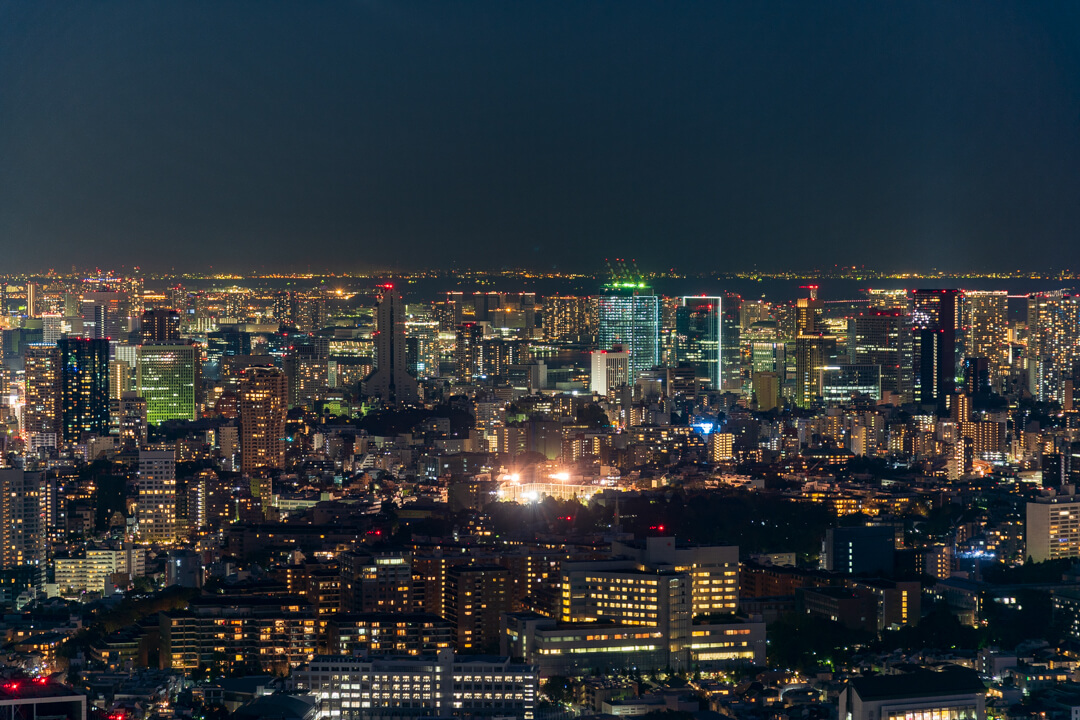 渋谷スクランブルスクエア展望台・渋谷スカイから撮影する北側の夜景