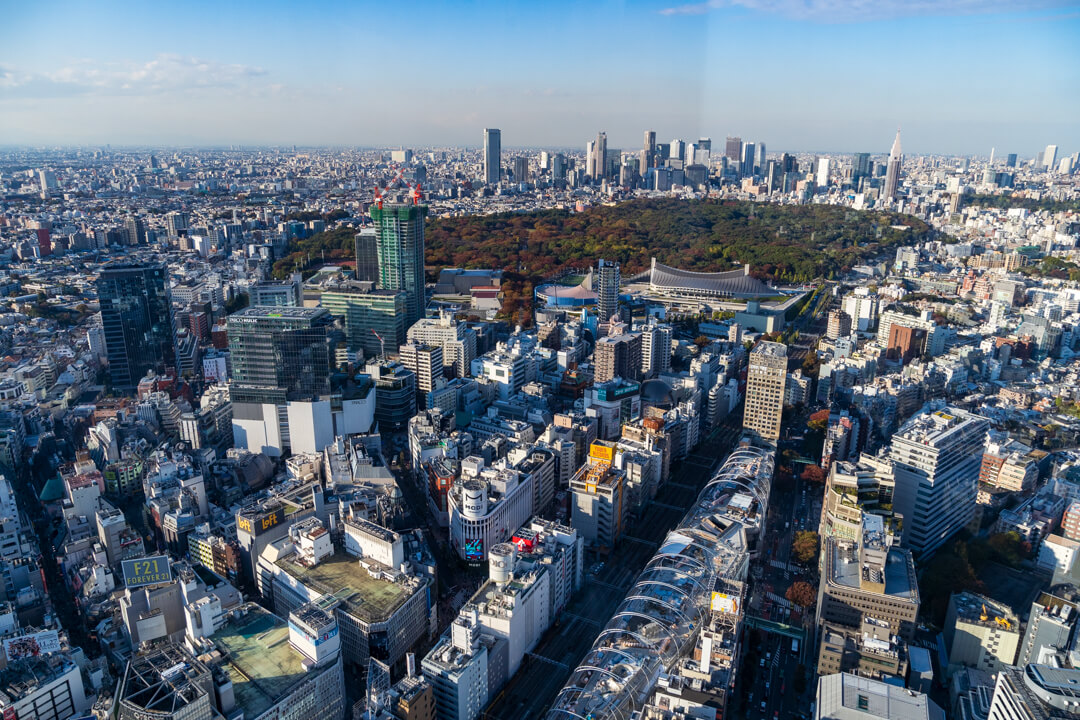 渋谷スクランブルスクエア展望台・渋谷スカイからの景色・南側