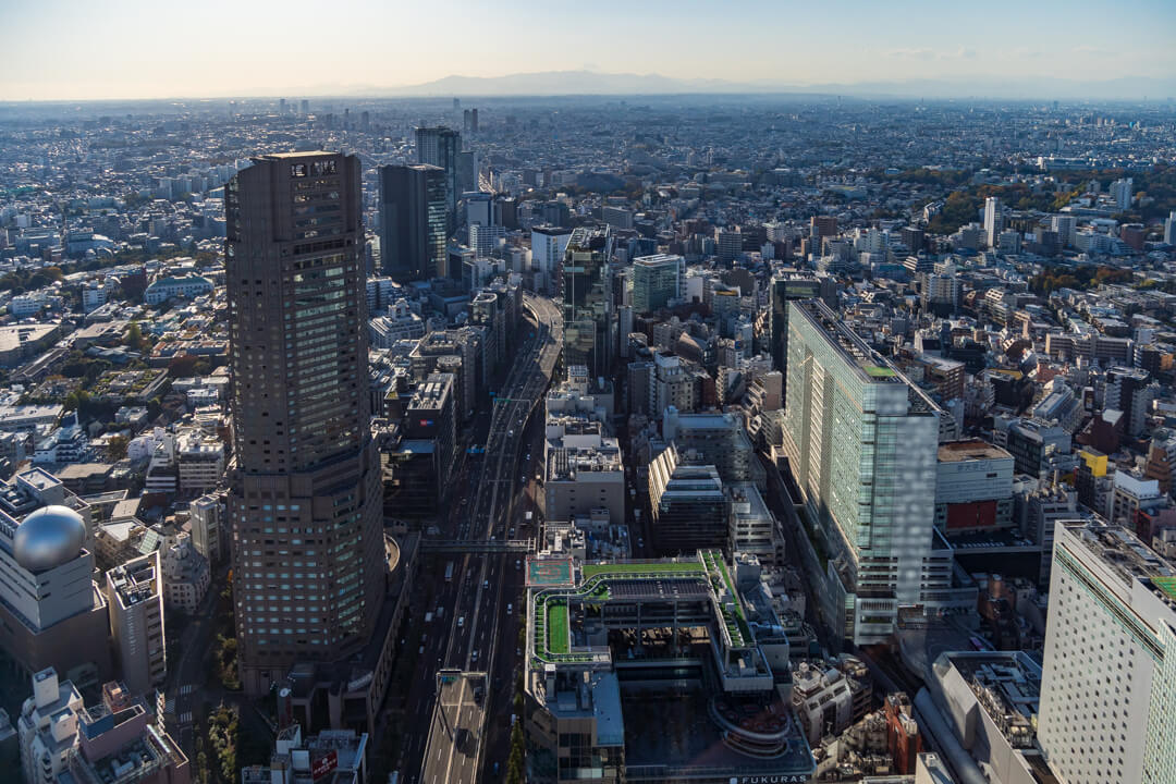 渋谷スクランブルスクエア展望台・渋谷スカイからの景色・西側