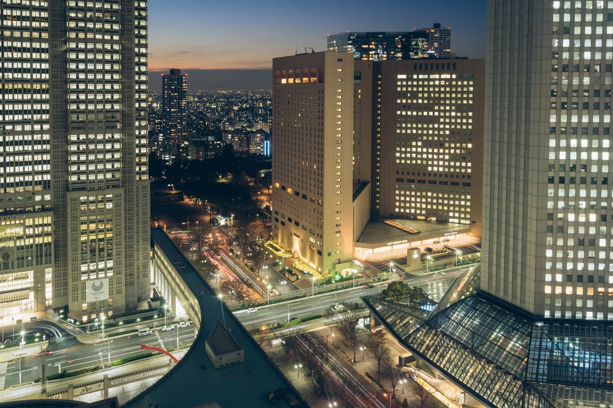 京王プラザホテルから撮影した都庁の夜景