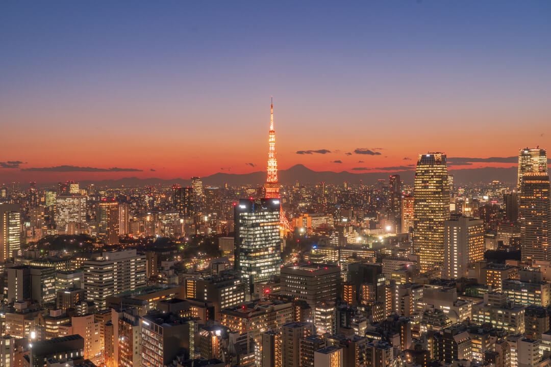 パークホテル東京から撮影した東京タワー
