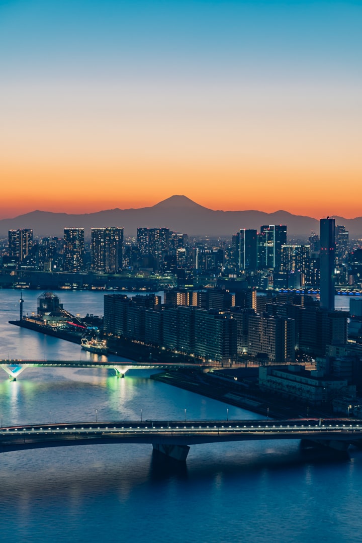 三井ガーデンホテル豊洲ベイサイドクロスから撮影した富士山