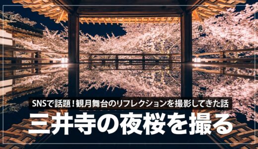 SNSで話題！三井寺の観月舞台から夜桜のリフレクションを撮ってきた話